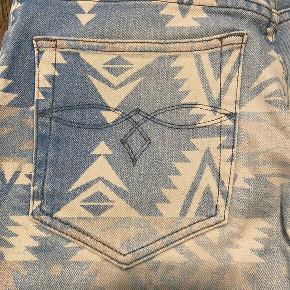 Double RL Ralph Lauren RRL Vintage Straight Leg Jean Women 25 Blue Aztec Western - Picture 7 of 11